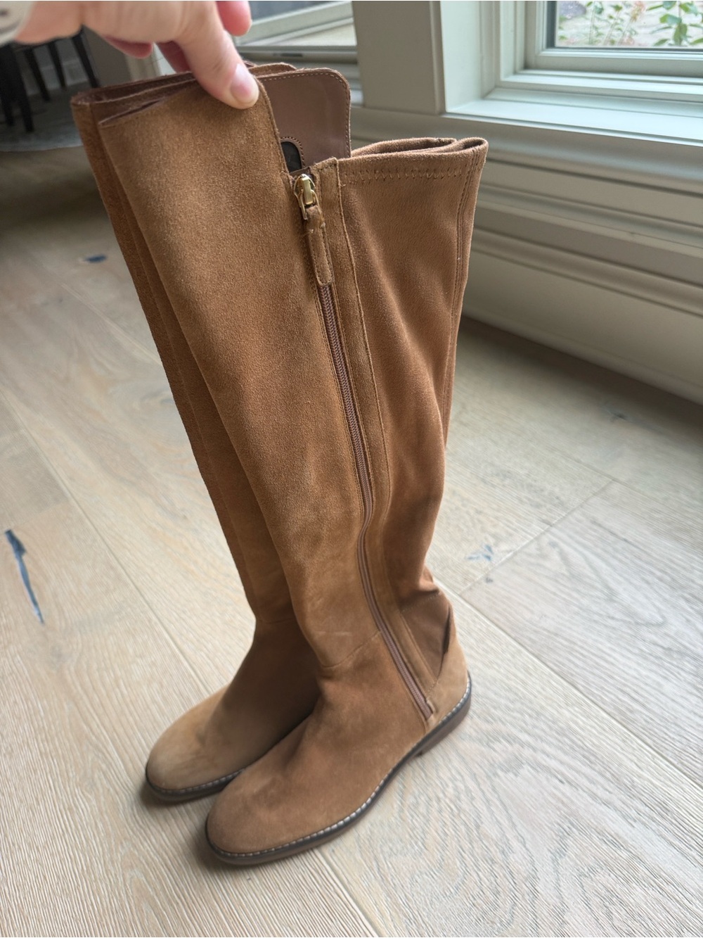 Cole Haan Chase Knee-High Riding Boots | Honey Suede | Size 6.5B